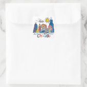 Chicago Kinder Skyline Vierkante Sticker (Tas)