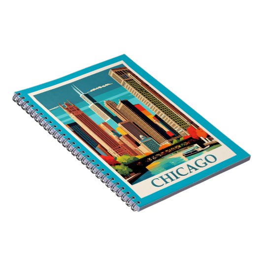 Chicago kleurrijk stadsbeeld notitieboek (Rechterzijde)