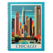 Chicago kleurrijk stadsbeeld notitieboek (Voorkant)