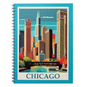 Chicago kleurrijk stadsbeeld notitieboek