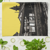 Chicago L 1950 Waterverf Sepia Fotosubway Theedoek (Gevouwen)