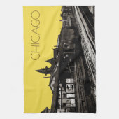 Chicago L 1950 Waterverf Sepia Fotosubway Theedoek (Verticaal)