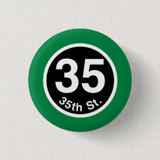 Chicago L 35th St. Green Line Ronde Button 3,2 Cm