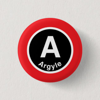 Chicago L Argyle Red Line Ronde Button 3,2 Cm