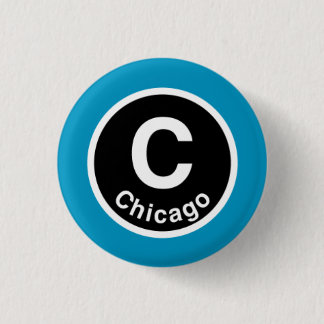 Chicago L Chicago Blue Line Ronde Button 3,2 Cm