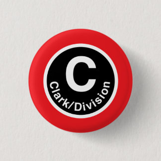 Chicago L Clark/Division Red Line Ronde Button 3,2 Cm