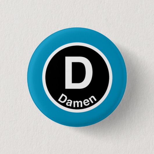 Chicago L Damen Blue Line Ronde Button 3,2 Cm (Voorkant)