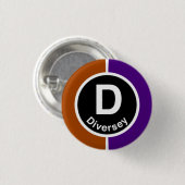 Chicago L Diversey Brown/Paars Line Ronde Button 3,2 Cm (Voorkant /achterkant)