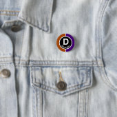 Chicago L Diversey Brown/Paars Line Ronde Button 3,2 Cm (In situ)