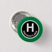 Chicago L Harlem Green L Ronde Button 3,2 Cm (Voorkant /achterkant)
