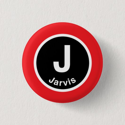 Chicago L Jarvis Red Line Ronde Button 3,2 Cm (Voorkant)