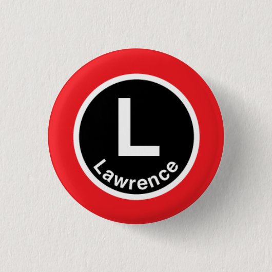Chicago L Lawrence Red Line Ronde Button 3,2 Cm (Voorkant)