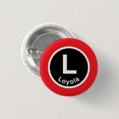 Chicago L Loyola Red Line Ronde Button 3,2 Cm (Voorkant /achterkant)