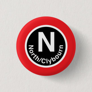 Chicago L Noord-Clybourn Red Line Ronde Button 3,2 Cm