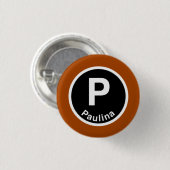 Chicago L Paulina Brown Line Ronde Button 3,2 Cm (Voorkant /achterkant)