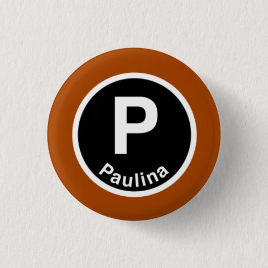 Chicago L Paulina Brown Line Ronde Button 3,2 Cm (Voorkant)