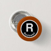 Chicago L Rockwell Brown Line Ronde Button 3,2 Cm (Voorkant /achterkant)