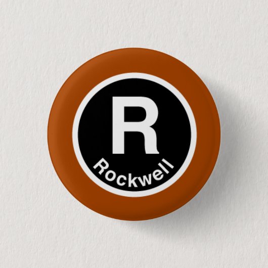 Chicago L Rockwell Brown Line Ronde Button 3,2 Cm (Voorkant)