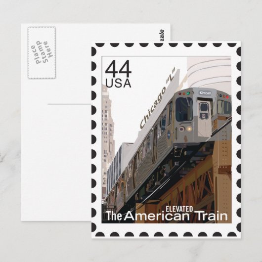 Chicago L Stamp Briefkaart (Voorkant / Achterkant)