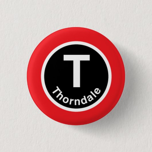 Chicago L Thorndale Red Line Ronde Button 3,2 Cm (Voorkant)