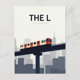 Chicago 'L' verhoogde trein Briefkaart