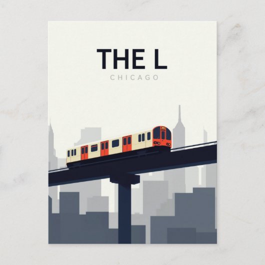 Chicago 'L' verhoogde trein Briefkaart (Voorkant)