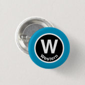 Chicago L Westerne blauwe lijn Ronde Button 3,2 Cm (Voorkant /achterkant)