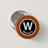 Chicago L Westerne bruine lijn Ronde Button 3,2 Cm (Voorkant /achterkant)