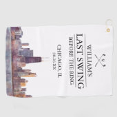 Chicago Laatste Swing Voor de Ring Bachelor Golfhanddoek (Horizontaal)