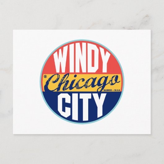 Chicago label briefkaart (Voorkant)