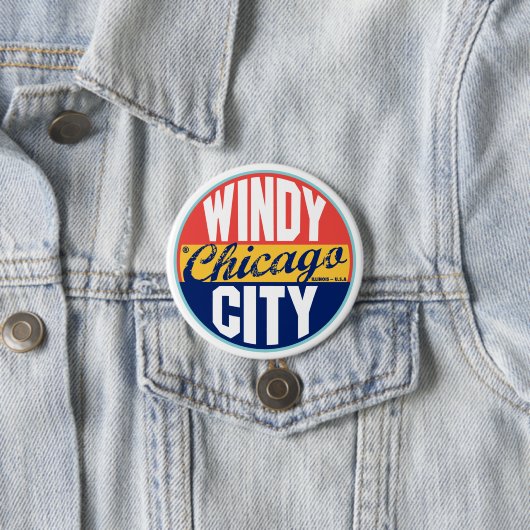 Chicago label ronde button 7,6 cm (In situ)