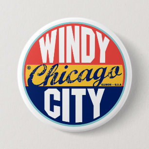 Chicago  label ronde button 7,6 cm