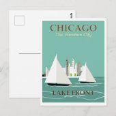  Chicago Lake Front Travel Briefkaart (Voorkant / Achterkant)