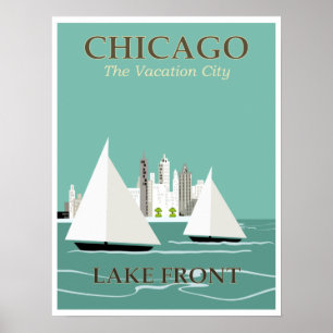  Chicago Lake Front Travel Poster