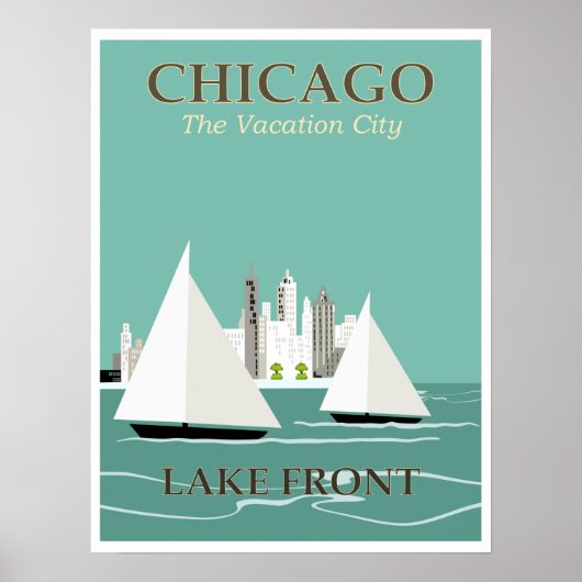  Chicago Lake Front Travel Poster (Voorkant)