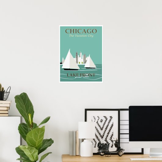Chicago Lake Front Travel Poster (Thuiskantoor)