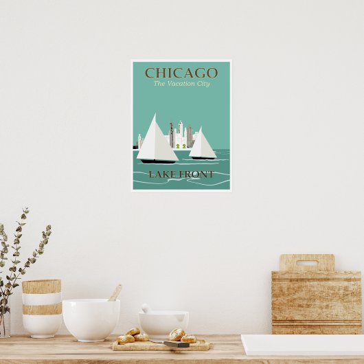  Chicago Lake Front Travel Poster (Keuken)