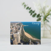 Chicago Lake Michigan Coast Skyline Foto Briefkaart (Staand voorkant)