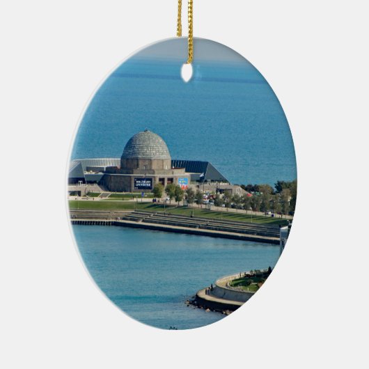 Chicago Lakefront Planetarium Foto Keramisch Ornament (Rechts)