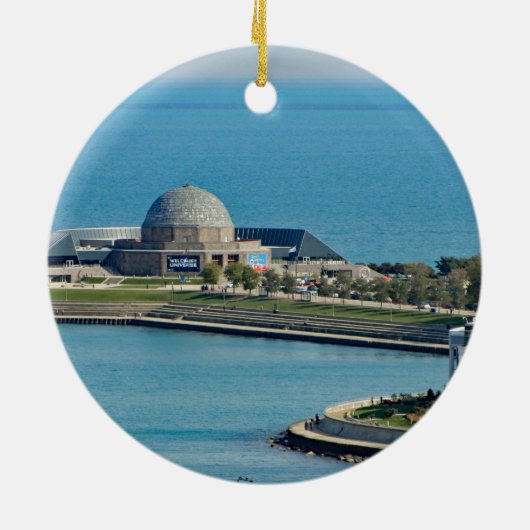 Chicago Lakefront Planetarium Foto Keramisch Ornament (Achterkant)