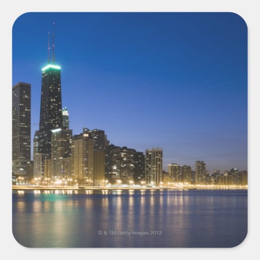 Chicago Lakefront Vierkante Sticker (Voorkant)