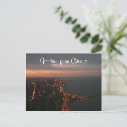 chicago-lampjes briefkaart (Staand voorkant)