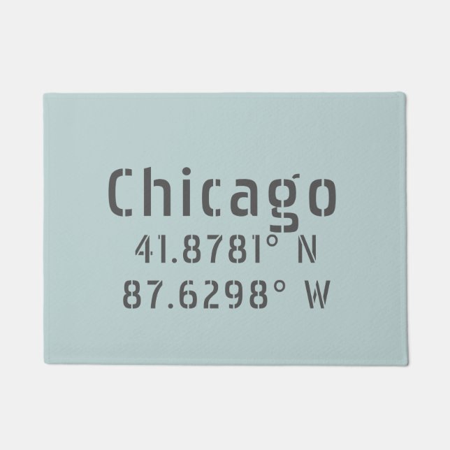 Chicago Latitude Longitude Deurmat (Voorkant)