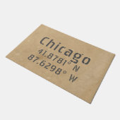 Chicago Latitude Longitude II Deurmat (Schuin)