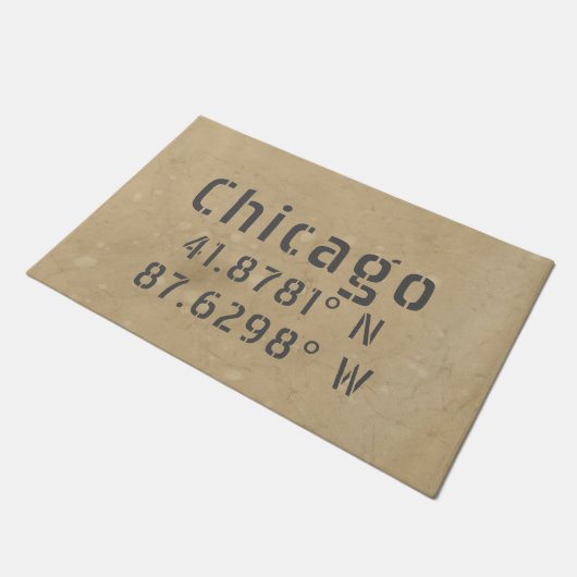 Chicago Latitude Longitude II Deurmat (Schuin)