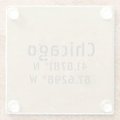 Chicago Latitude Longitude II Glazen Onderzetter (Achterkant)