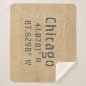 Chicago Latitude Longitude II Sherpa Deken (Voorkant)