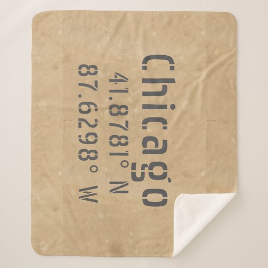 Chicago Latitude Longitude II Sherpa Deken (Voorkant)