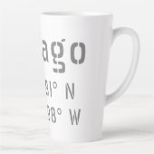 Chicago Latitude Longitude Latte Mok (Rechts)