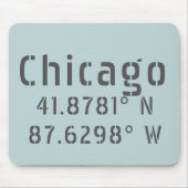 Chicago Latitude Longitude Muismat (Voorkant)